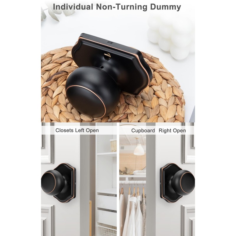 Haidms Oil Rubbed Bronze Dummy Door Knobs Interior, Dummy Interior