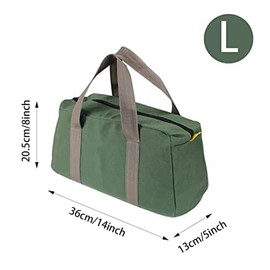 Tool Bag,14-Inch Canvas Tool Organizer,Heavy Duty Tool Bags,Wide Open Mouth Muti-Purpose Small Tool Storage Bag,Sturdy Bottom, Garden Craftsman Plumbing Electrician Tote Bag,Tools Gift for Men(Large)