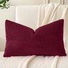 Yosodeko Burgundy Lumbar Throw Pillow Cover 12x24 inch,Pack of 1