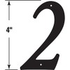 Prime-Line MP4112 4 In. House Number 2, Diecast, Black Finish