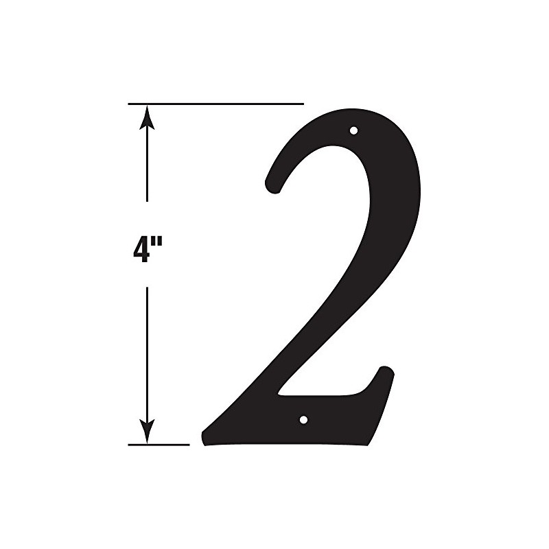 Prime-Line MP4112 4 In. House Number 2, Diecast, Black Finish