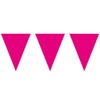 Bunting Cerise 10 metres long with 15 Flags, Triangle, Plastic