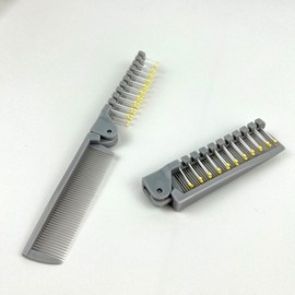 2-in-1 Portable Foldable Hair Brush Hair Comb 6ea