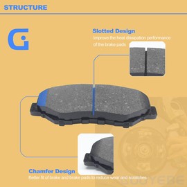 GuuYebe 8 PCS Brake Pads Front and Rear Kit, For Honda 2005-2016 CRV CR-V, Replace For D914 D1086