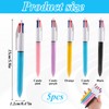 5pcs 4 Colours Ball Pens, 4-in-1 Retractable Ballpoint Pens 1.0mm
