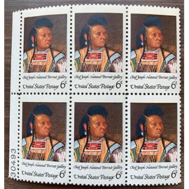 US 1968 Chief Joseph Mint Plate Block of Four Stamps, 1364