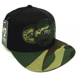 TOP LEVEL CALIFORNIA REPUBLIC Camo Snapback Cap Hat Cali Camouflage OSFM New