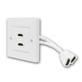 Alcasa HDMI Mounting Frame / Junction Box with 2 HDMI Ports