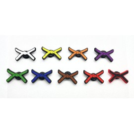 Taekwondo - Abalorio de zapatos de color para cinturón + bandera coreana, elige 1 color de cinturón para tus Crocs, 1.2 inches, Cloruro de polivinilo, No es una piedra preciosa