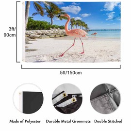 Swono Pink Flamingos 3x5 Flag Tropical Beach Seaside Sky Bird Flag Outdoor Flag Garden Yard Outdoor Outside Decorative Flag
