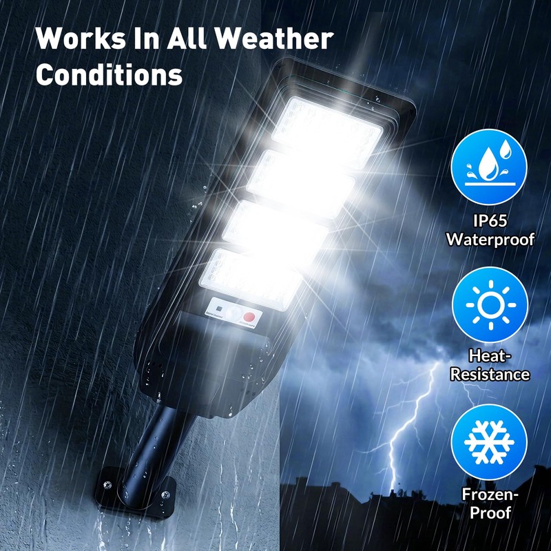 Solar Street Lights Outdoor Waterproof, 4-Pack LED Flood Lights with