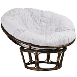 Hudson Comfort Papasan Cushion Cover - Quilted Shape, Soft Microfiber Fabric, Zippered Papasan Cushion Cover Only - 55 Inches (Fits a 48-53 Inch Papasan Cushion) White