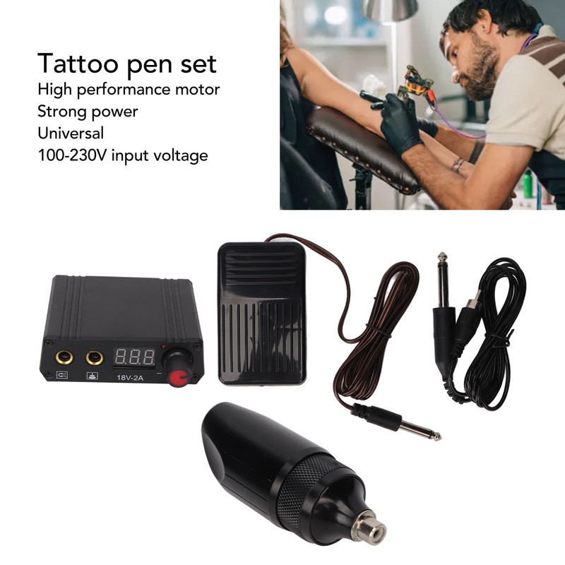 Tattoo Pen Kit LCD Display Dual Mode RAC Connector Rotary