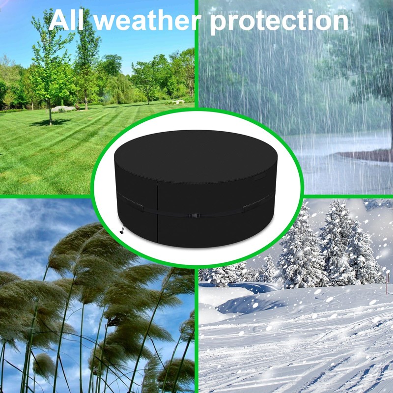 Fire Pit Cover, 48 Inch Outdoor Patio Round Built in