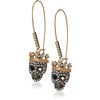 Betsey Johnson Pave Skull Dangle Earrings