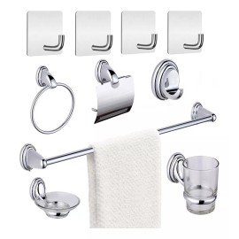 WP Juego De Accesorios Para Baño 10pz Acero Inoxidable Cromado
