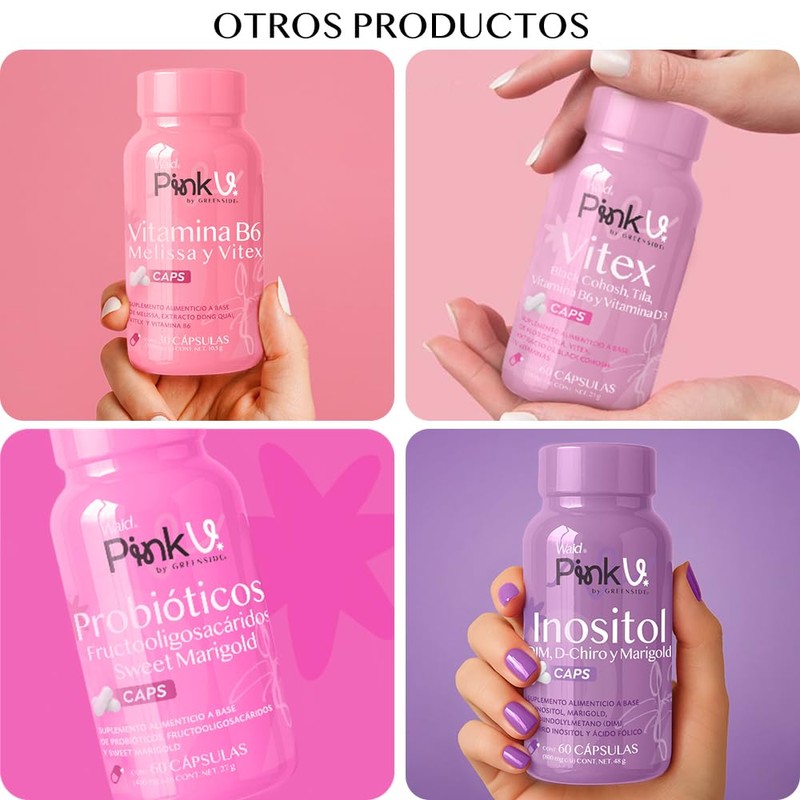 PinkV Suplemento de Inositol, DIM y D-Chiro con Marigold y
