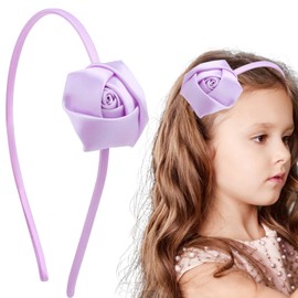 SARATA Rose Flower Day Headband for Women, Hair Hoop Headband, Exquisite Romantic Spring Rose Headband Hair Accessory, Light Purple, Mother's Day Gift, One Size