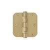 Emtek 9400 Steel Hinges (Pair) - High Duty Ball Bearing - 5/8" Radius Corners - 3 1/2" x 3 1/2" - 940334 - Satin Brass (US4)