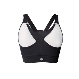 Dynamlux Women Zip Front High Impact Sports Bra for Fitness, Workout, and Training for Physical Wellness Black (US, Alpha, Small, Regular, Regular, Standard, Black)