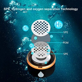 Hydrogen Water Bottle, 380ml Hydrogen Water Generator Portable Quickly Generate a Cup of Hydrogen-Rich Water SPE USB Charging 700‑1000ppm