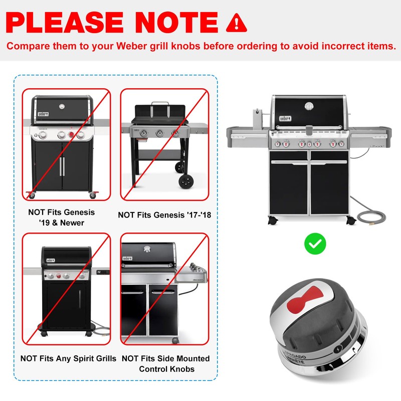 Kscjdg 88848 Genesis Burner Knobs Replacement Weber Genesis Gas Grill