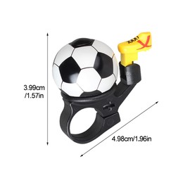 Bike Bell, 2 Pcs Bike Bell Football Design Kids Bicycle Bell with Loud Crisp Clear Sound, Bike Accessories Decoration Bell for Boys Girls Handlebar, 19.6x1.57inch