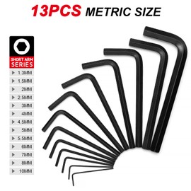 MOUNT She 25 Pieces Hex Socket Set, Professional with Short Arm and Long Arm, Cr-V Alloy Steel, Portable Driver Tool Kit with Folding Carry Bag, Metric/SAE