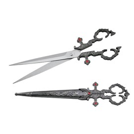 Wuu Jau H-6010-CH Renaissance Medieval Scissors Dagger, 11", Silver