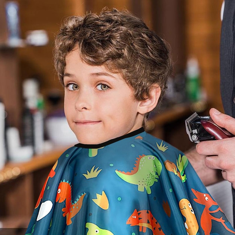 Katyjun Children's Hairdressing Cape, Dinosaur Cutting Cape, Hairdresser, Green