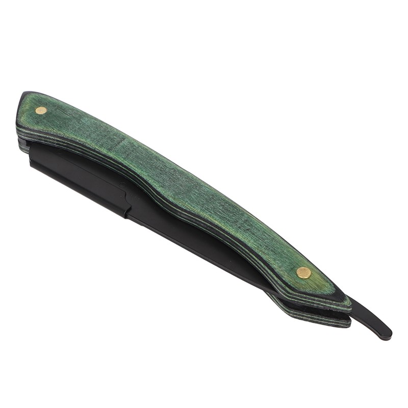 Foldable Beard Blade Holder Stainless Steel Composite Wood Beard Knife