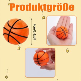 Tczecoo Pack of 12 Basketball Stress Balls, 4 cm Sports Balls, Basketball Stress Balls, Foam Anti-Stress Balls, Mini Sports Balls, Basketballs for School, Carnival, Basketball Party, Anxiety Relief