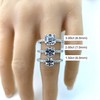 Asscher Cut Pure Brilliance Zirconia Solitaire Engagement Ring w/sides- Silver-