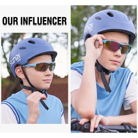 DUCO DK261 Children's Sunglasses, Baseball Sunglasses, Polarized Sunglasses, Sports, Ultra Lightweight Frame, UV Protection, For Running, Cycling, 5-12 Years Old, blue-orange