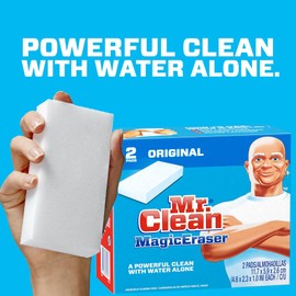 Bleam Cleaning Set - Mr Clean 2X Concentrated Lemon Scent 41 Oz + Mr Clean Freak Multi Surface Spray Lemon Scent 16 Oz & 2 Pack Original Magic Cleaning Eraser Sponge - Multi-Purpose Cleaning Bundle