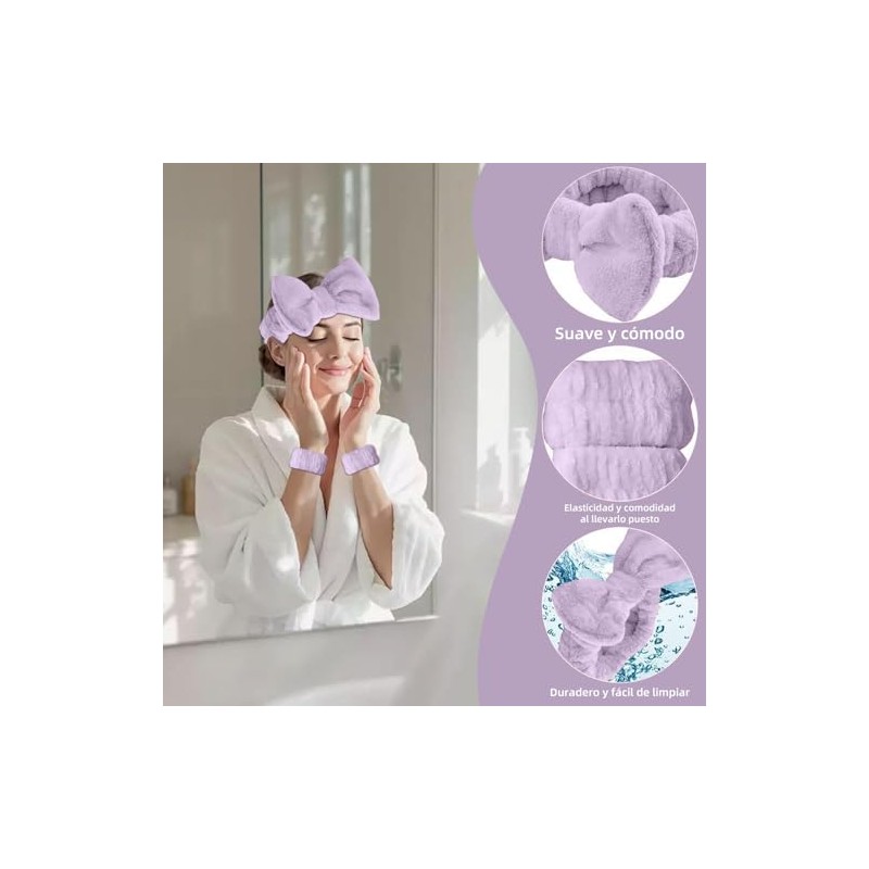 Set de 16 Piezas con Diademas Skincare para Mujer y