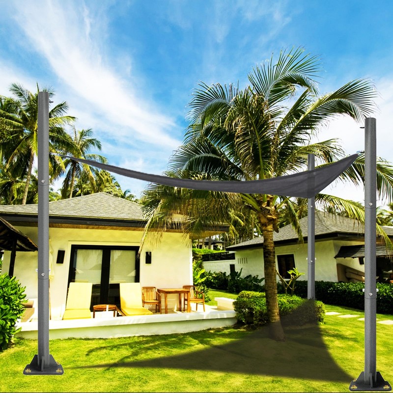 2PCS Sun Shade Sail Poles - 10ft Outdoor Sunshade Sail