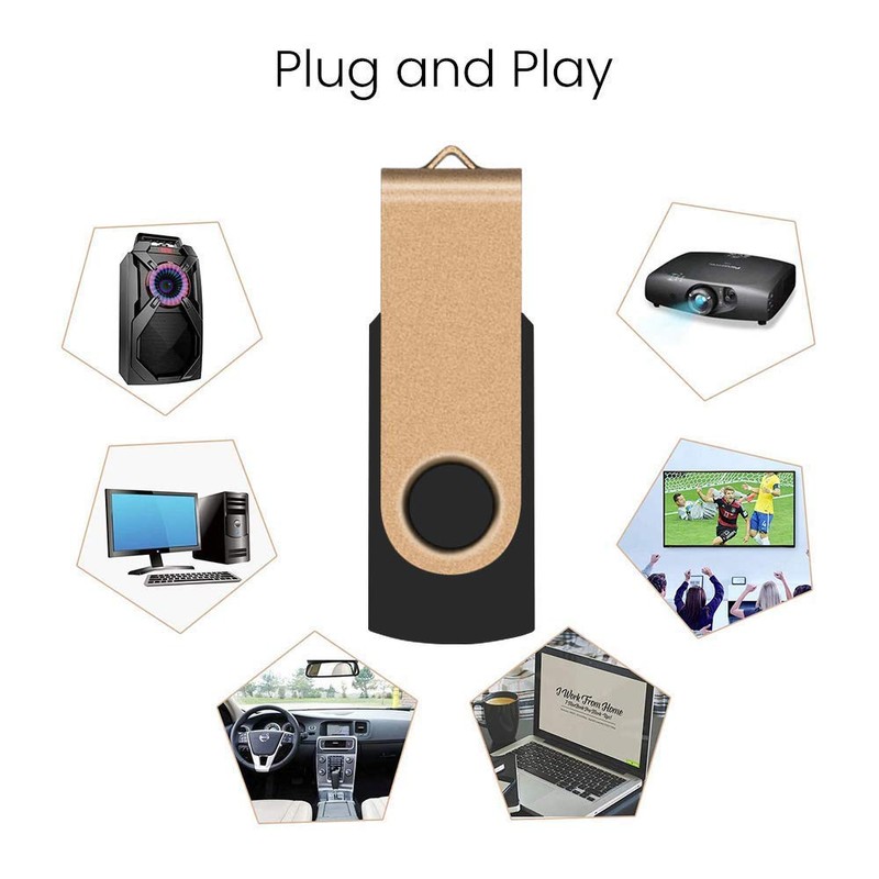 TEWENE USB Stick 8GB Pack of 10 with Lanyards Rotating
