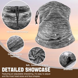 COOLOO Neck Warmer Snood for Men Women Unisex Fleece Winter Neck Gaiter Windproof Bandana Adjustable Face Covering Scarf for Skiing Motorcycle Outdoor Sports Running Cycling