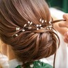 Bride Wedding Rhinestone Hair Vine, Silver Crystal Hair Piece Pearl
