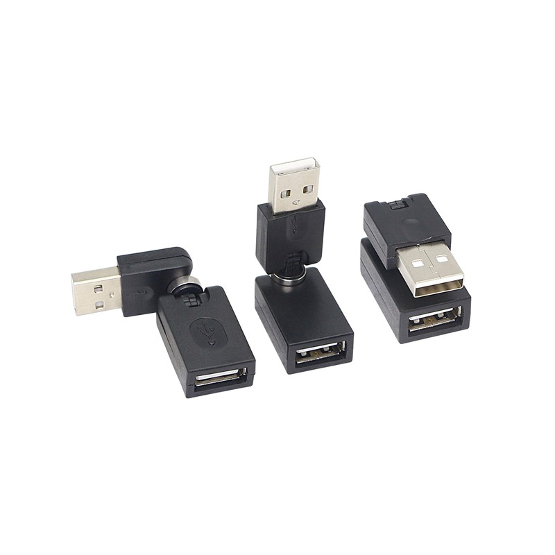 GELRHONR USB 2.0 to USB Female 90 Degree Adapter, Rotating