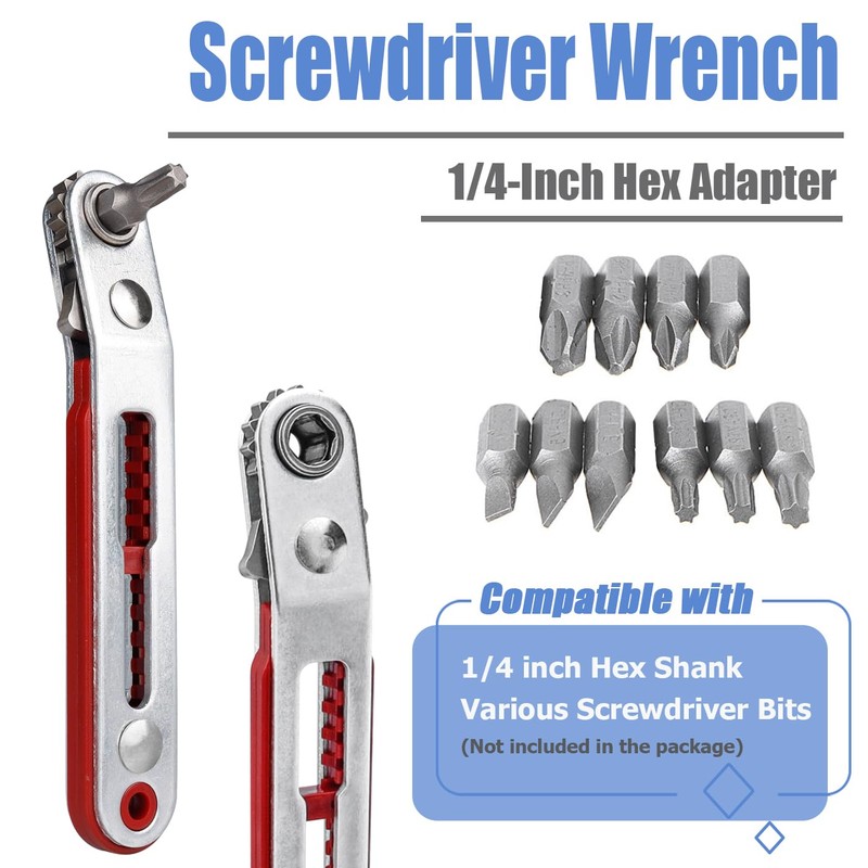 Mesee 2Pcs Mini Ratchet Wrench Set 1/4 Inch Drive Ratcheting