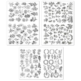 3 Sets of Water-Soluble Embroidery Templates, Flower Embroidery Model, Embroidery Stabilizer, DIY Hand-Knitted Accessories.
