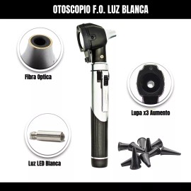 CAPITALL Otoscopio Médico Luz Led Fibra Óptica Estudiante Funda