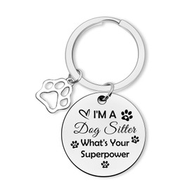 Dog Sitter Thank You Gifts Dog Walker Keychain Pet Sitter Gifts for Women Men Pet Trainer Dog Owner Dog Lovers Gifts for Friends Appreciation Jewelry Coworker Farewell Christmas Birthday Present