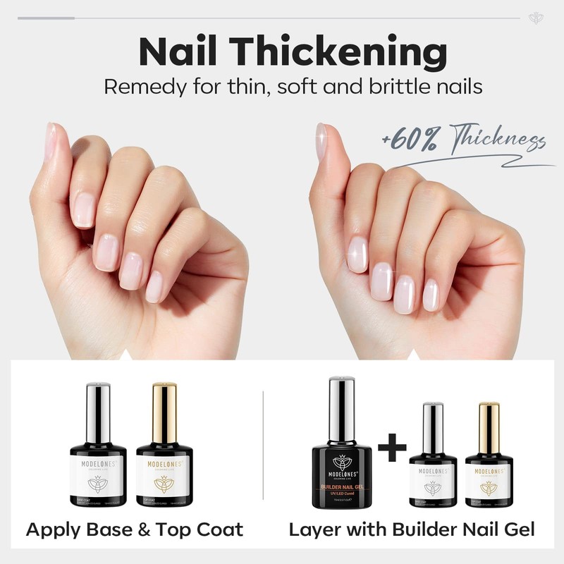 modelones 7-in-1 Builder Gel for Nails and Top Coat Gel