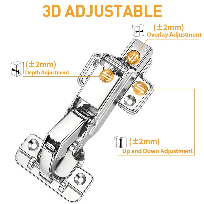 TamBee 1/2 Inch Overlay 175 Degree Cabinet Door Hinges Frameless