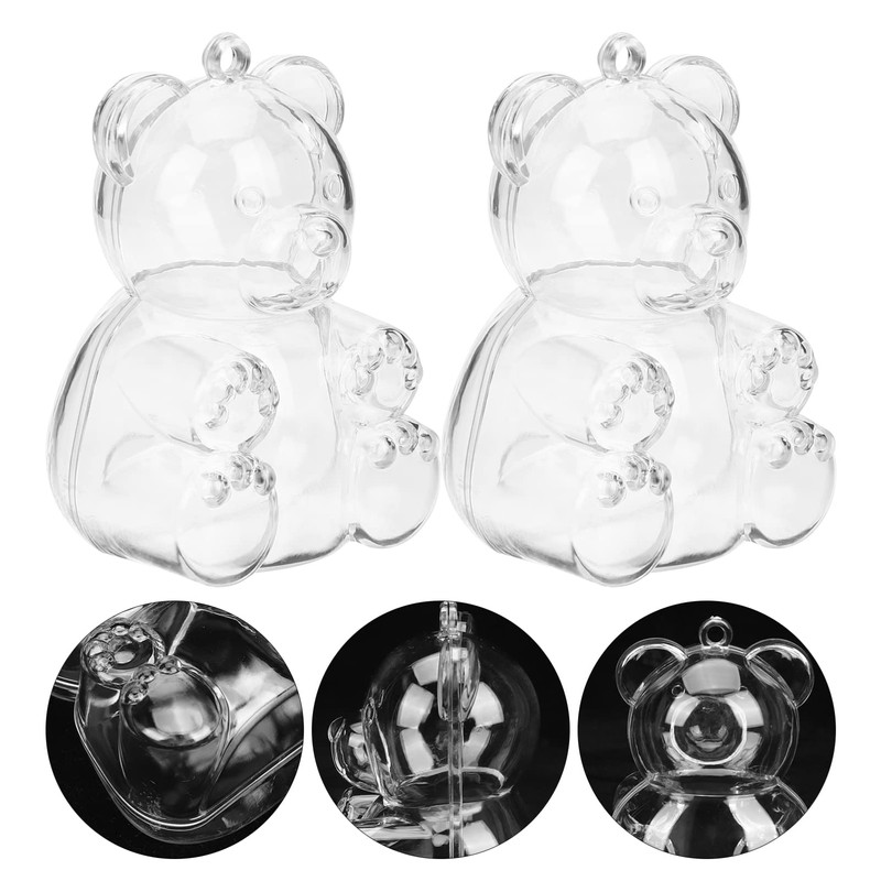 Toyvian Candy Gift Box 12pcs Clear Candy Boxes Cute Bear