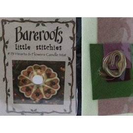 Bareroots Little Stitchies - Hearts & Flowers Candle Mat Patterns #131