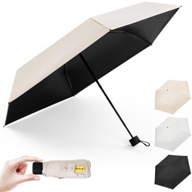 Parasol, Folding Umbrella, Ultra Lightweight, UV Protection, UPF 50+, Full Light Blocking, Reinforced Windproof Ribs, Pocket, Foldable, Compact, UV Protection, Sunscreen Protection, Heatstroke
